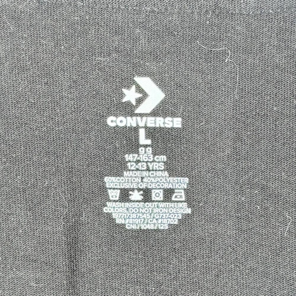 Converse All Star Athletic Dept Baseball Jersey Shirt Youth Large 12-13 Black